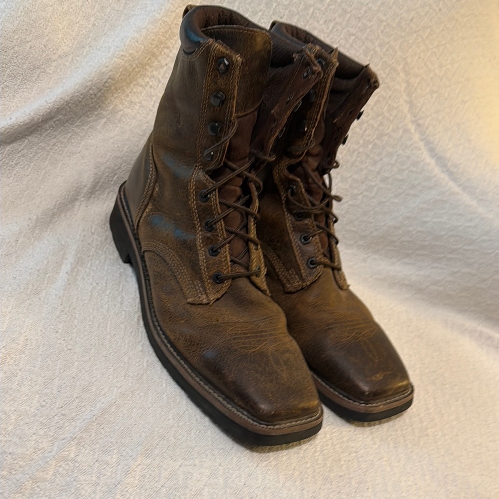 Justin Boots Brown Leather Work Boots